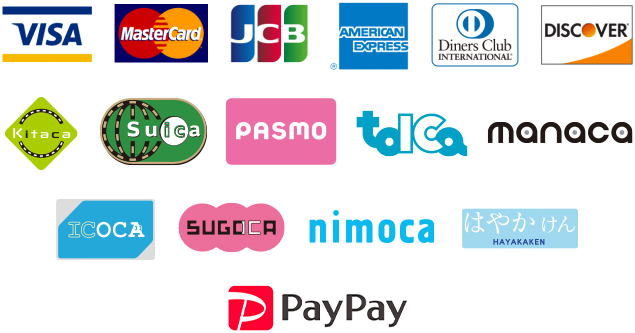 各クレカ、交通系、PayPay